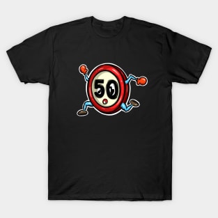 Speeding Driving Test Warning Traffic Road Sign Cartoon Character T-Shirt